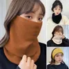 Scarves Solid Color Knitted Neck Collar Hanging Ear Mask Scarf Soft Warm Cold-proof Neckerchief Outdoor Sports Thick Headscarf