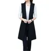 Damenwesten Casual Frühling Blazer Weste Frauen Lose Lange Ärmellose Jacke Weibliche Dame Weste Wilde Dünne Dünne Anzug Schulter Mantel Oberbekleidung