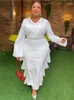 Robes décontractées Party Prom Soirée Dubai Femmes Africaines À Manches Longues À Volants Sirène Maxi Robe De Mariage Robe De Demoiselle D'honneur Robe Feminino