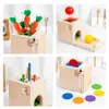 Intelligens Toys 4 In 1 Coin Ball Box Multifunktion Stick Pull Radish Game Montessori Color Matching Building Block Kid Puzzle Toy 231218