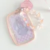 Keychains Ins Style Harajuku Korean Fashion Accessories Pink Transparent Oval Card Set Keychain For Women Sweet Cool Punk Female Llaveros