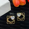 Boucles d'oreilles de styliste charmantes pour femmes, avec strass, classiques, en or 18 carats, clous d'oreilles, cadeaux d'anniversaire de mariage