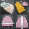 Ampla borda chapéus balde chapéu chapéu inverno beanie real pele de coelho bonnet para mulheres sólidos crânios de malha feminino 231218