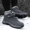 Stivali invernali donna uomo stivali impermeabili in pelle sneakers uomo peluche caldo unisex stivali da neve outdoor antiscivolo stivali da trekking da uomo 231219