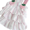 Dog Apparel Cat Dress Tutu Pink Peach Design Pet Puppy Skirt Spring/Summer Clothes Outfit 5 Sizes