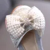 Flat shoes Girls Princess Shoes Rhinestone Bow Knot Pearls Children Baby Flats Wedding Party Dance Kids Sandals Footwear 231219