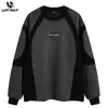 Sudaderas con capucha para hombre UPRAKF Streetwear Sudadera con capucha Patchwork Gráfico Jersey Retro Gamuza Tops Rosa Manga larga Harajuku de alta calidad y para mujer