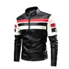 Jaquetas masculinas motocicleta jaqueta de couro homens 2023 outono casual vintage velo à prova de vento motociclista masculino primavera moda bombardeiro casaco 231219