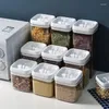 Opslagflessen Luchtdichte voedselcontainer Plastic doorzichtige potten met Easy Lock-deksel Keuken Pantry Organizer Spaghetti Granenbak