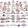 hele 30 stcs lot dames ringen Rhinestone Crystal zirkon stenen sieraden ring paar geschenken trouwringen mix stijlen mode 300l