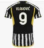 2023 2024 Juve Soccer Jerseys Home Away Milik Di Maria Vlahovic Kean Pogba Chiesa 축구 유니폼 Locatelli Kostic Rabiot Kids Kits Football Shirt