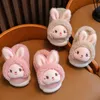 Slipper Winter Children's Cotton Slipers Cute Cartoon Rabbit Icke-halk Soft Sole Kids Girls Baby Indoor Warmt Thicked Plush Home Shoes 231219