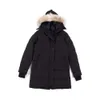 23SS Designer feminino canadense ganso de comprimento de comprimento mid comprimento bosque de jaqueta feminina de parkas inverno grossa casacos quentes à prova de vento DSF 699