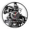 Väggklockor Equestrian Clock Modern Horite Riding Art Decor Vintage Racing Record Horseman Gift for Lovers