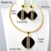 Wedding Jewelry Sets Sunny for Women Latest Italian Gold Color Black Zircon Pendant Necklace Earrings Jewellery Accessories Party Gift 231219