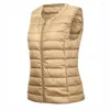 Kvinnors västar Autumn Winter Women Sleeveless Waistcoat Jacket Ultra Light White Duck ner Väst kvinnlig kort outkläder överdimensionerad S-8XL