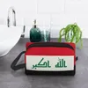 Cosmetic Bags Travel Iraq Flag Toiletry Bag Fashion Iraqi Patriotic Makeup Organizer For Women Beauty Storage Dopp Kit Case