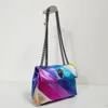 Kurt Geiger Bag Rainbow Women Handväska Jointing Colorful Cross Body Bag Patchwork Clutch259e