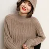 Women's Sweaters 100 wool cashmere sweater autumn and winter women's half turtleneck pullover casual solid color jacket knitted top 231218