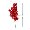 Party Decoration Party Decoration 3st Christmas Berry Branches Picks Branch Tree Red Berries For Crafts Drop Delivery Home Garden Fes Dhvlu