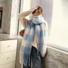 Lenços inverno cashmere cachecol mulheres design quente pashmina cobertor longo tassel feminino xale envolve grosso foulard bufanda 231219