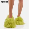 Slippers Fashionable faux fur slider for women's winter plush warm home flat slider Mongolian wool flip slider Y2K women's fur shoes cute slider 231219