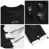 Pulls pour hommes 2024 High Street Noir Blanc Deux côtés Col rond Pull en tricot Automne Hiver Hip Hop Surdimensionné Perforé Ripped Knitwears