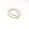 18k conectar sólido fino amarelo ouro preenchido 3mm corte fino corda corrente colar feminino 500mm 20 210a