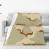 Dekens Us 3 kleuren/kleuren Desert Camouflage Creatief ontwerp Licht dun zacht flanellen deken Amerikaans