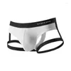 Underpants Design Male Sexy Solid Underwear Lingerie Jockstraps Gay Boxer Shorts Stretch Bikini Buttocks Hollow Boxers