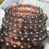 Bangle Natural Black Rutilated Quartz Bracelet Crystal Bangle Bracelet 8.5mm Clear Round Beads Stretch Women Men Brazil AAAAAA