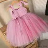 Girl's Dresses Baby Girl Tulle Dress Princess Party Tutu Fluffy Dress Flower Wedding Champagne Gown Children Clothing Kids Clothes Vestidos