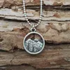 Pendant Necklaces 1pcs Lovely Mountain Landscape Necklace Nature Circle Lover Gift Everyday SanLan