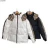 Designer masculino jaqueta de algodão inverno jaqueta parka moda casal cor preto e branco engrossado casaco quente topo