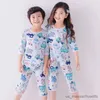 Pyjama Zomer Kinderpyjama Babyjongenskleding Katoenen pyjama Kinder T-shirt + korte broek 2 stuks Cartoon pyjama voor meisjes Jongens Nachtkleding Sets