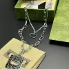 Boutique 925 collier en argent marque de créateur bijoux de luxe en acier inoxydable de haute qualité pendentif collier femmes amour cadeau collier Design classique longue chaîne
