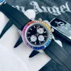 Designeruhr für Herren, 40 mm, Regenbogen-Diamantuhr, hochwertige Designeruhr, automatische mechanische Uhr mit 2813-Uhrwerk