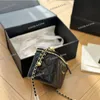 11/18cm Women Design Makeup Bag Two Mini Gold Balls Adjustable Matelasse Chain Golden Hardware Vanity Box Cosmetic Case Purse Luxury Cross Body Shoulder Handbag