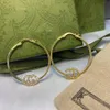 2023 Hoop Earrings brass diamond set letter earrings designer for women fashion gorgeous luxury brand celebrity same style new ear297B