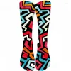 Women Socks 3D Graffiti Harajuku Hip Hop Thigh High Colorful Happy Funny Comfortable Cotton Long Fashion Printing Cool Sock