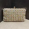 BottegVenetas Andiamo Longue Pochette Dîner Tissé En Cuir Véritable Perle Instagram Édition Coréenne Mode Tissé À La Main Immortelle Fille Chaîne Banquet