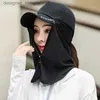 Visare Sunshade Bucket C Cykel Face Protector tom Top Hat Outdoor Sport Sun Hat Neck Cover Scarf Ice Silk Hatl231219