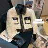 2023 neue Designer Revers Polo frauen Mode Brust Tasche Brief Taste Stricken Langarm Strickjacke Jacke