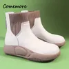 Botas comemore plataforma apartamentos esportes chelsea andando correndo mulheres sapatos de inverno tênis tornozelo senhoras sapato causal 231218