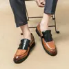 Klädskor 2023 Äkta läder Mens Loafers Moccasins Designer Men Casual Handmade Formal Man Boat