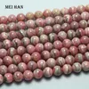 Meihan Natural 9-9 3mm Rhodochrosite 1 Strand slät runda lösa pärlor för smycken som gör design CX2008152361