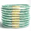 Bangle 9 stks/set Glanzende Glitter Stapelbare Jelly Bangles Armbanden Set Voor Vrouwen Siliconen Lichtgewicht Pols Meisjes