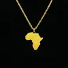 Pendentif Colliers Golden Carte Africaine Hommes Classique Vintage Punk Hip Hop Rock Collier Bijoux Halloween Cadeau