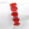 Women Ring smycken LuckyShine 925 Sterling Silver Plated Oval Red Garnet Gems Lady Engemen Rings Wedding Jewelry R325D