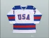 Hockey # 17 Jack O'callahan 1980 Miracle On Maglia da hockey su ghiaccio Uomo 100% ricamato ricamato Loghi Team USA Maglie da hockey Blu Bianco 83